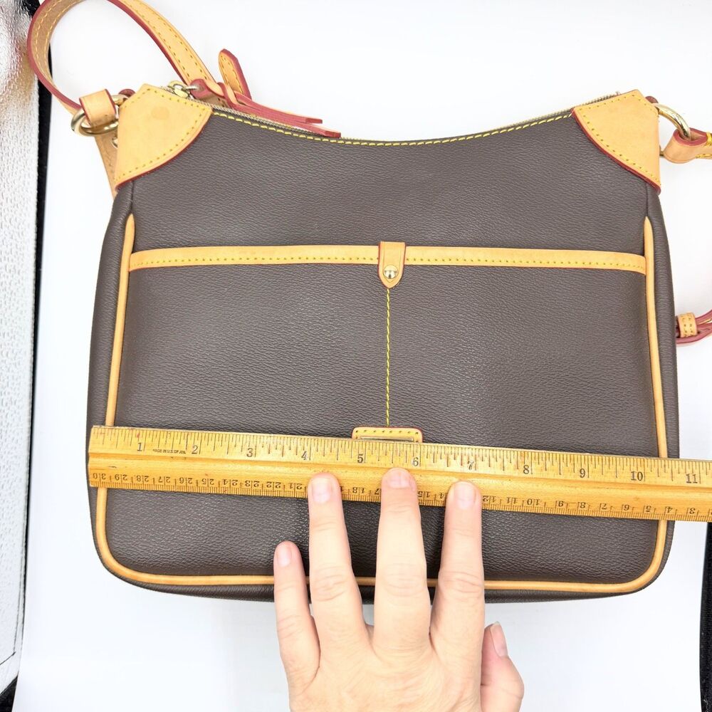 Dooney & Bourke Pebble Grain Kimberly Brown Leather Crossbody Bag - Picture 14 of 16